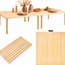 80"x30" Boho Wooden Picnic Table, Portable Wood Picnic Desk,Solid Wood Picnic Table, Boho Low Picnic Floor Desk for Beach, Camping, Backyard, Floor Seating