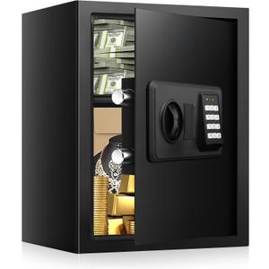 2.8 Cubic Large Fireproof Safes for Home Use, Digital Home Safe Box Fireproof Waterproof with Electronic Keypad and Spare Keys, Anti-theft Fire Safe for Money Documents Medicine Valuables