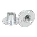 uxcell M10 Brad Hole Tee Nut, 5pcs Carbon Steel Round Base Screw-in T-Nuts Furniture Hardware Flange Female Thread Insert Nuts