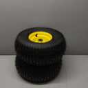 AR-PRO (2 Pack) 15 x 6.00-6" Tubeless Tire and Wheel Assembly, Replacement Riding Lawn Mower Front Tires, Compatible with John Deere Riding Mowers and Lawn Tractor, 3" Centered Hub and 3/4" Bushings, Yellow