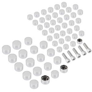 75 PCS Standard Aluminum Bolt Cover Kit, Screw Caps Cover Engine/Transmission/Primary Bolt Heads for Harley All FL Models 2007-UP,for Street Glide/Road King/Road Glide/Electra Glide,Chrome