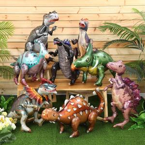 Vinsot 8 Pack 39 Giant Inflatable Dinosaur Toy for Birthday Party Decorations 3D Dinosaur Balloons Self Standing Dino Aluminum Foil Balloons for Garden Jungle Party Gift Photo Prop Supplies(Classic)