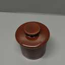 XELA Ceramic Butter Crock, French Butter Dish for Counter, Butter Keeper With Water Line for Fresh Spreadable Butter- Reddish Brown
