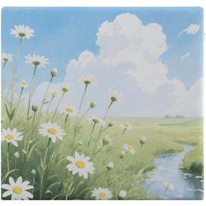 Elegant Spring Daisy Flowers Seat Cushion, Soft Memory Foam Chair Pads, Removable Washable Chair Cushion for Office, Kitchen, Car, Dining, 15 X 13.8 Inch