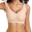 Wireless Bras for Women Full Coverage Supportive Push Up Bra Comfortable Seamless Yoga Friendly Fits 34C-40DD (Medium, Nude)