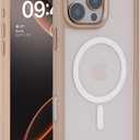 Design for iPhone 16 Pro Max Bumper Case, Compatible with MagSafe, Drop-Resistant & Shockproof, Full Back Coverage, Starry Border Design (Desert Gold)