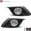 Fog Lights Assembly For 2014 2015 2016 Mazda 3 Fog Lamps Replacement Kit with Switch&Wiring H11 12V 55W Halogen Bulbs Clear Lens