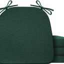 IASEAHK Chair Cushions for Dining Chairs Set of 4, Non Slip Kitchen Chair Pads, 17" x 16" x 2", Indoor Dining Chair Cushions with Ties, D-Shaped Seat Cushions for Kitchen Chairs, Dark Green