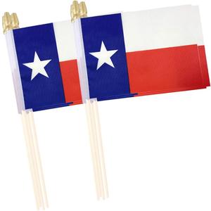 Texas State Flag Mini Small Handheld Stick Flags 4x6 Inch 12 Pack