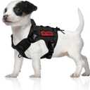 OneTigris Tactical Dog Harness Vest,No-Pull Service Dog Vest with Hook & Loop Panels,Adjustable Dog Vest Harness for Walking Hiking Training(Black,XS)