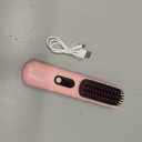 Go Brush Pro 2026, Cordless Hair Straightener Brush, Mini Hair Straightener with 4 Temperature Settings, Portable Hair Straightener Brush with MCH Heating and Ionic & Ceramic Care for Women (Pink)