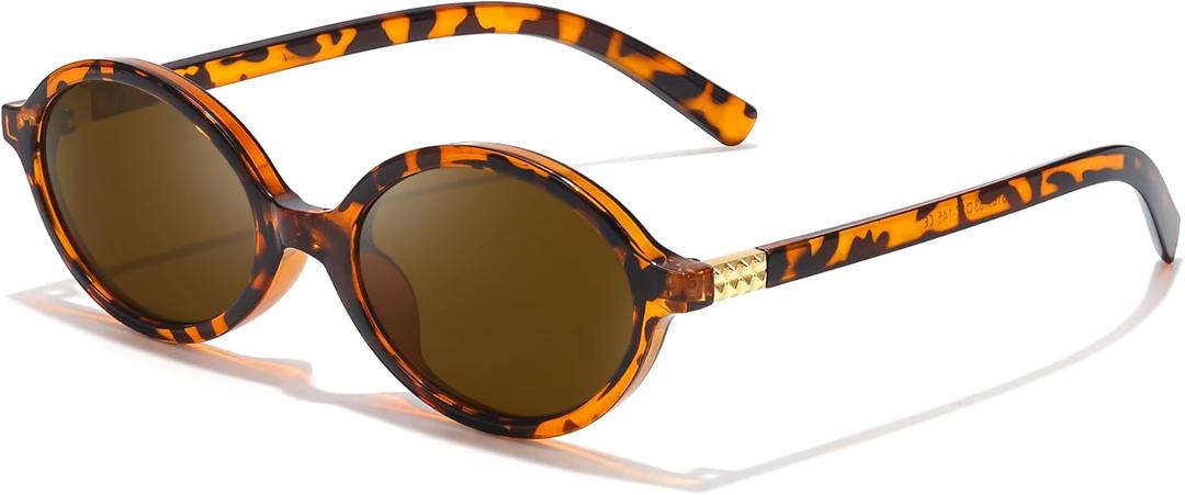 TJUTR Trendy Small Oval Sunglasses for Women Men, Retro Vintage 90s Style Sun Glasses UV Protection Shades