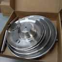 Chip and Dip Serving Set - Stainless Steel Appetizer Tray w/Shrimp Cocktail Platter & 13 Inch Round Cake Stand - Stylish & Versatile Kitchen Accessory for Displaying Desserts