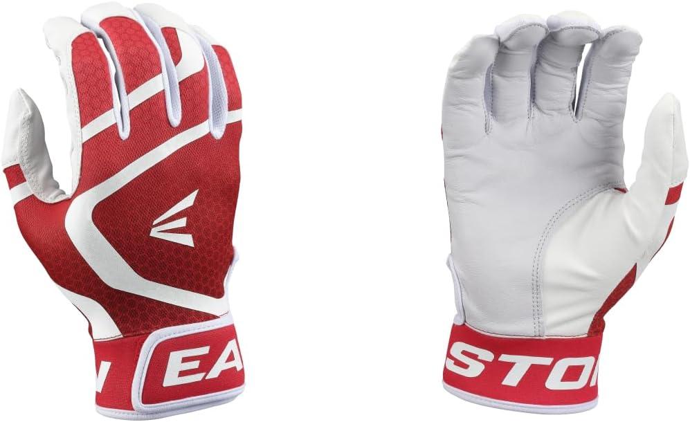 Easton | MAV GT Baseball Batting Gloves | Youth | Multiple Colors (White/Red)