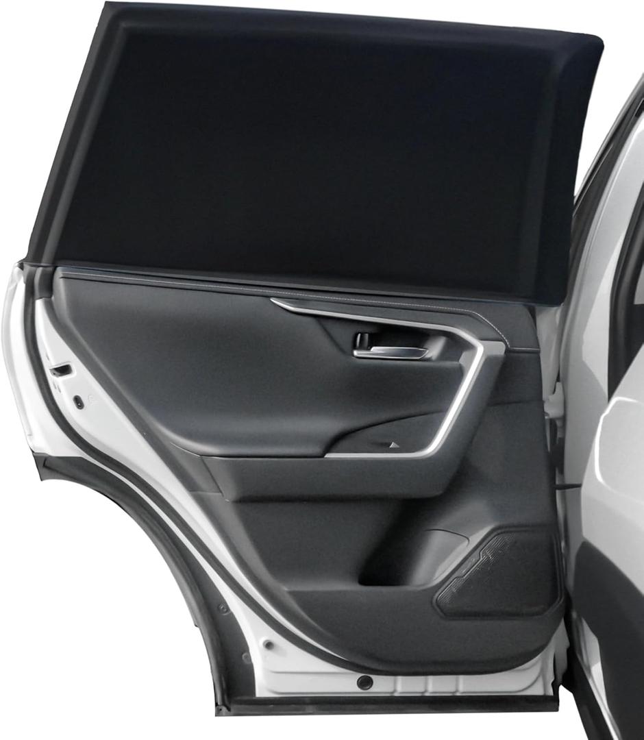 Car Window Shades, 2 Pack Side Car Window Sun Shades for Camping, UV Protection Breathable Mesh Baby Window Covers, Window Screen for Car, Truck, SUV, Protect Privacy for Kids, Family (39.8"x18.9")