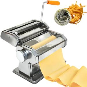 Adjustable Pasta Maker, 6 Thickness, 2/4 mm Width Settings, Easy to Clean, Tabletop Mountable, Homemade Noodle Making for Spagetthi Fettuccine Dumpling Skin