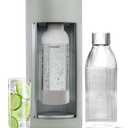 New Mysoda Glassy Design Sparkling Water Maker With 1L Glass & Plastic bottle - Silent Nordic Design Soda Maker Featuring A Sliding Door Opening - No Cylinder Included - Colour Green