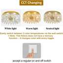 VETRULUS Gold Crystal Chandeliers for Dining Room 19.68" Round Luxury Flush Mount Crystal Ceiling Light Fixture Modern Chandelier for Bedroom Living Room Kitchen Island