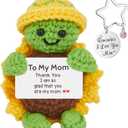 Handmade Positive Crochet Turtle – Mini Funny Cute Turtle Mothers Day Gifts for Mom from Daughter Son, Emotional Support Small Present for Mama, Mommy, Mother in Law, Birthday Gift