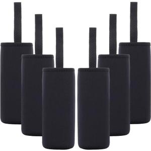 6 Pack Neoprene Water Bottle Sleeves Insulator Cooler Coolies Collapsible Nylon Bottle Sleeve Carrier Holder For 12-19.4 Ounce Bottles Or Cans By STARVAST