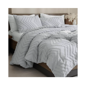 Andency Silver Grey Oversized Super King Plus Comforter Set 128x120, Extra Large King Size Comforter Oversize Boho Soft Warm Bedding Comforter Sets, 3 Pieces Aesthetic Chevron Textured Bedding