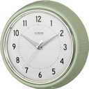 La Crosse Clock 9.5-inch Retro Diner Light Pistachio Green Silent Sweep Quartz Clock - 404-3024PH