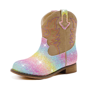 Toddler Cowgirl Boots Glitter Girls Cowboy Boots Ankle Toddler Boot Little Kid Western Horse Riding Shoes Party Birthday Dress Up 12