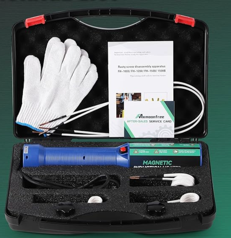 1500W Induction Heater Bolt Removal Tool, 8 Coils & Rugged Case for Nuts, Bolts & Bearings, Blue, 110V