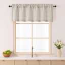 Gwine Valance for Windows 18 Inches Long, Light Filtering Faux Linen Textured Small Window Valance, Modern Short Kitchen Curtain for Bathroom Bedroom Living Room, 60Wx18L inch, 1 Piece, Linen Color