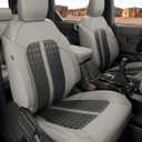 for Ford Bronco Seat Covers 4 Door 2021 2022 2023 2024 2025 2026, Custom Fit Leather Car Seat Cover Full Set, Luxury Waterproof SUV Protectors Accessories, Gray Black NOT for Raptor Sport