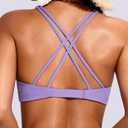 Soothfeel Bikini Tops for Women Push Up Padded Swim Top Twist Front Bathing Suit Criss Cross Back Tankini Swimsuit Top Only (M)