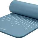 Retrospec Solana Yoga Mat 1" Thick With Nylon Carry Strap for Men & Women - Non Slip Exercise Mat for Home Yoga, Pilates, Stretching, Floor & Fitness Workouts (Blue Mist)