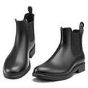 Ankle Rain Boots for Women, Elastic Slip-On Waterproof Chelsea Boots with Anti-Slip Rubber Sole, Lightweight Short Rain Boots 8