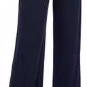 Urban CoCo Womens High Waist Flowy Palazzo Pants Elastic Waist Wide Leg Stretchy Straight Leg Dressy Casual Lounge Trousers (Navy Blue, S)