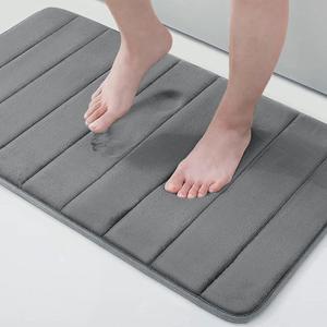 Buganda Memory Foam Bath Mat, 34" x 20", Ultra Soft and Non-Slip Bathroom Rugs, Water Absorbent and Machine Washable Bath Rug for Bathroom, Shower, and Tub, Grey
