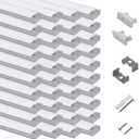 hunhun 40-Pack 3.3ft/1Meter U Shape LED Aluminum Channel System with Milky Cover, End Caps and Mounting Clips, Aluminum Profile for LED Strip Light Installations, Very Easy Installation