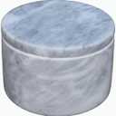 HillSpring Marble Salt Cellar with Lid and Wooden Spoon, 4" Handcrafted Spice Pepper Herbs Box (Gray)