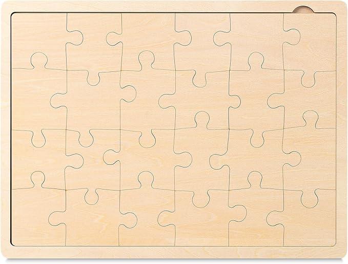 Mr. Pen Blank Wooden Puzzle, 24 Pieces, 11.8" x 8.8", Wooden Blank Puzzles to Draw on