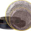 SUT 36Pcs Black Plastic Plates, Hammered Plates Disposable Heavy Duty, Black Disposable Plates With Gold Rim, Fancy Plastic plates Include 18 Dinner plate and 18 Dessert plate for Party