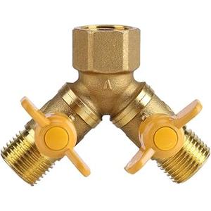 Brass Two Way Natural Gas Pipe Splitter Connector