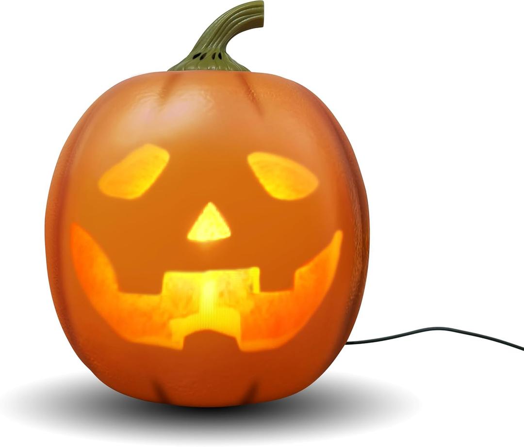 Jabberin' Jack Motion Sensor 12 Inch XL Talking Animated Orange Pumpkin with Built in Video Projector and Speaker Includes 80 Minutes of Content