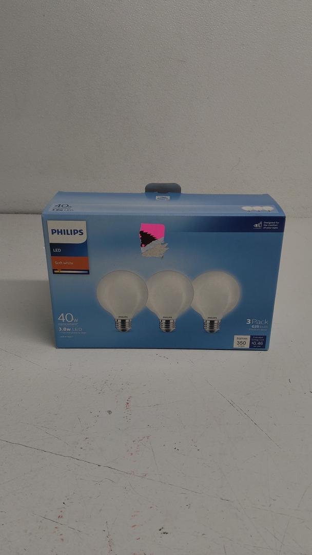 Pack Of 3, Philips LED 40W G25 Soft White 