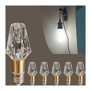 E12 LED Bulb 5W,85-265V 6500K White Light Edison Screw Light,Decorative Atmosphere Lamp for Home/Restaurant, E12 Base Imitation crystal Style Bulb, Professional Decorative Lights (1 Count E12-B004)