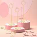 24 Pack 8.86 Inch Table Number Holder Wire Photo Holder Picture Name Menu Clips Memo Note Cards Stand for Wedding Reception Anniversary Birthday Centerpieces(Gold)