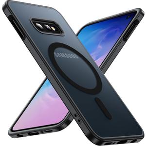 Hensinple for Samsung Galaxy S10e Case Magnetic, Galaxy S10e Phone Case [Compatible with Magsafe] Wireless Charging Transparent Back Phone Case for Samsung S10e, Black