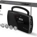 GPX R633B Portable Shortwave AM/FM Clock Radio (Black)
