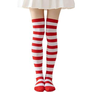 Stripe Knee High Socks for Youth Adult Multi-Color Over-The-Calf Knee High Tube Socks