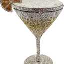 Women Goblet Rhinestone Evening Bag Cocktail Cup Diamond Clutch Funny Crystal Prom Handbag Wedding Purse for Party | Women, Goblet, Rhinestone, Cocktail Cup, Diamond, Funny (Gold)