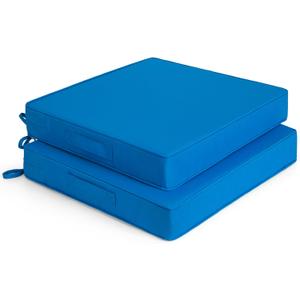 Detiblue Outdoor Chair Cushions Set of 2,20x20x3 Outdoor Seat Cushions for Patio Furniture,Waterproof Patio Chair Cushions with Ties & Handle(Light Blue)