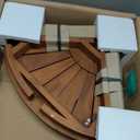 AquaTeak The Original 15.5" Kai Corner Teak Shower Bench with Shelf